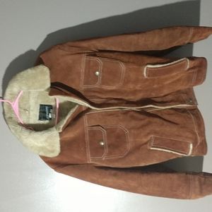 Vintage Leather Coat Barn Ranch Shearling